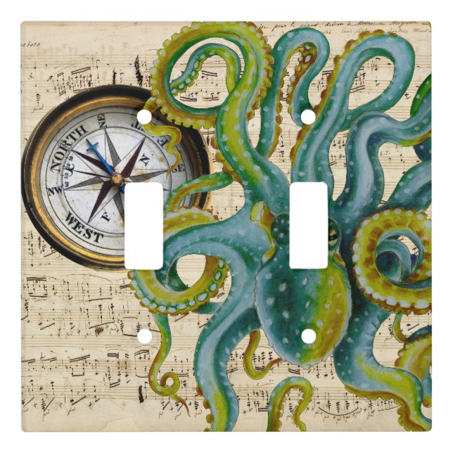 Octopus Tentacles Compass Music Light Switch Cover (Front)