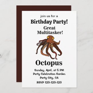 Octopus Tentacles Great Multitasker Funny Birthday