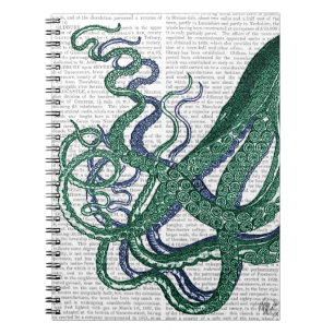 Octopus Tentacles Green and Blue Notebook
