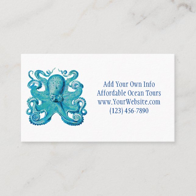 Octopus Tentacles Marine Life Ocean Beach Nautical Business Card (Front)