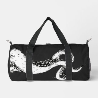 octopus tentacles on black duffle bag