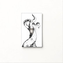 octopus tentacles on white light switch cover