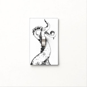 octopus tentacles on white light switch cover