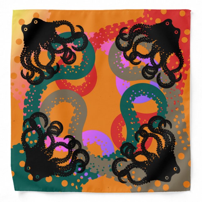 Octopus Tentacles orangeBandana Bandana (Front)
