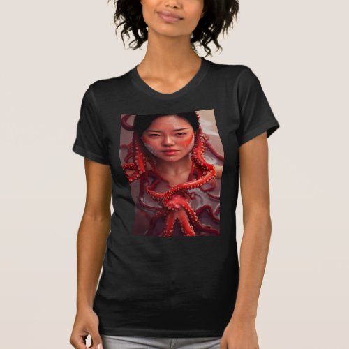 Octopus Tentacles Squid Black Color Choice T_shirt