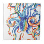 Octopus Tentacles Watercolor Colorful Art Ceramic Tile at Zazzle