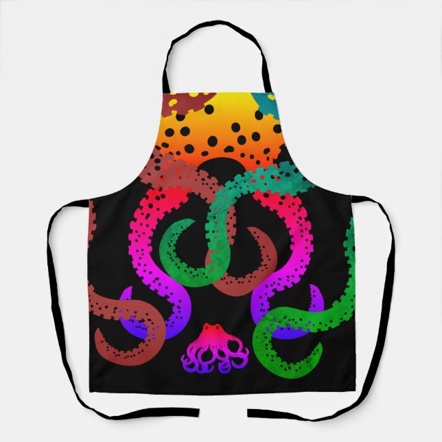 Octopus Tenticle colorful All-Over Print Apron (Front)