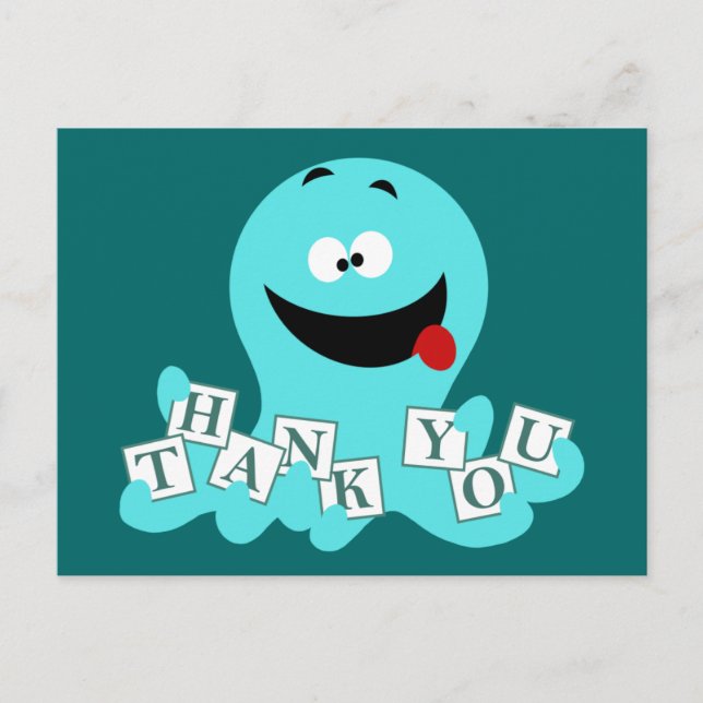 Octopus Thank You Postcard (Front)