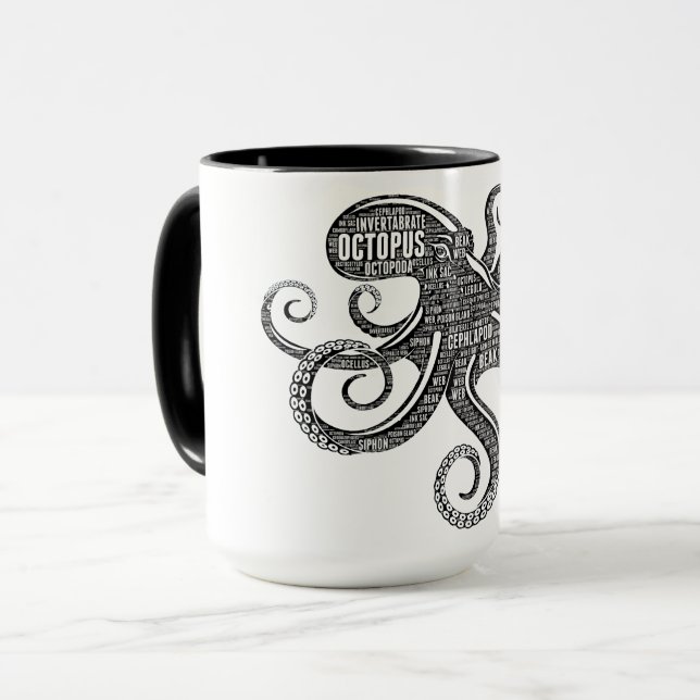 Octopus - the intelligent cephlopod mug (Front Left)