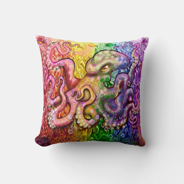 Octopus Throw Pillow (Front)