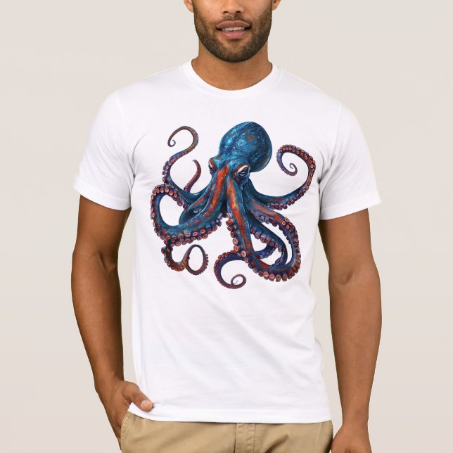 Octopus Tshirt - Custom Graphic Tee Mens Womens (Front)