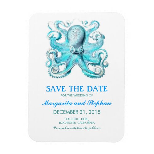 Octopus Turquoise Beach Save the Date Magnet