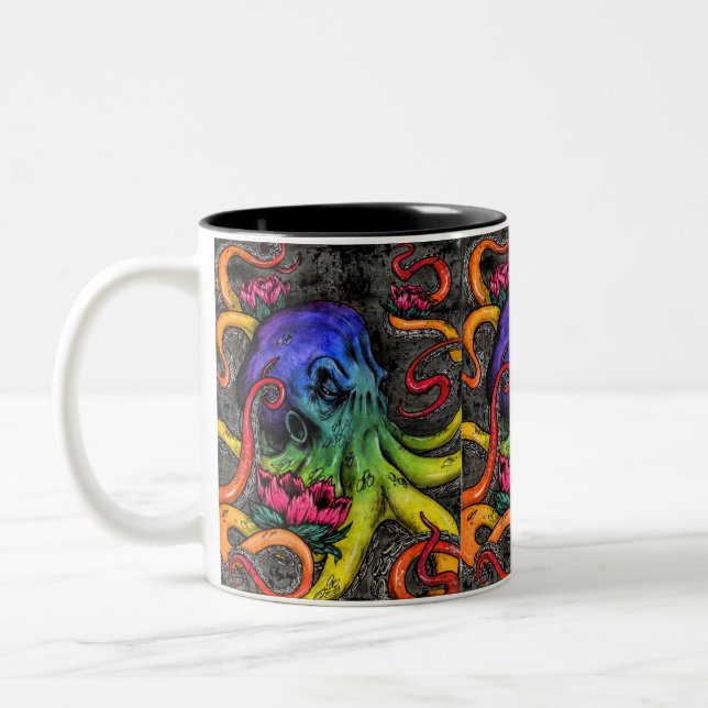 Octopus  Two-Tone coffee mug (Left)