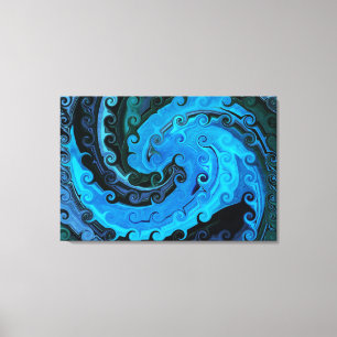 Octopus Under The Sea Abstract Wrapped Canvas Print