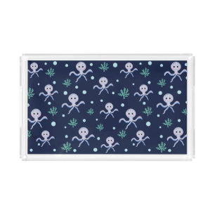 Octopus under the sea kids pattern acrylic tray