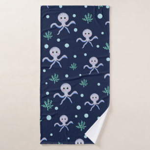 Octopus under the sea kids pattern bath towel