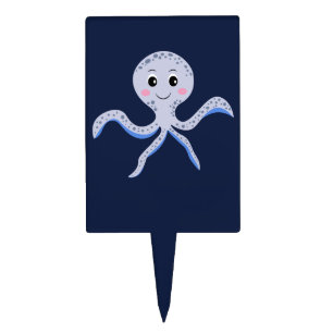 Octopus under the sea kids pattern cake topper
