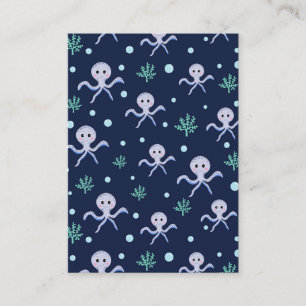 Octopus under the sea kids pattern calling card