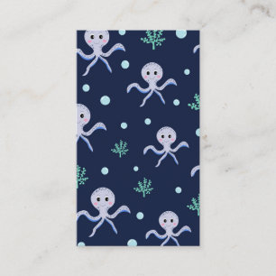 Octopus under the sea kids pattern calling card