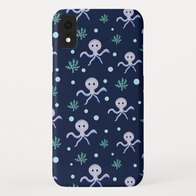 Octopus under the sea kids pattern Case-Mate iPhone case (Back)