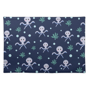 Octopus under the sea kids pattern cloth placemat