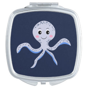 Octopus under the sea kids pattern compact mirror