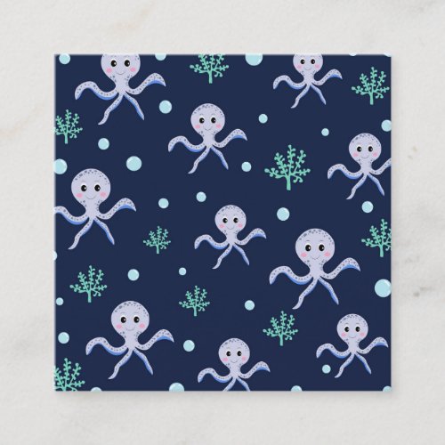 Octopus under the sea kids pattern discount card