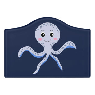 Octopus under the sea kids pattern door sign