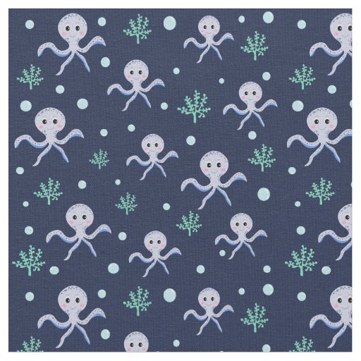 Octopus under the sea kids pattern  fabric