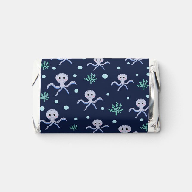 Octopus under the sea kids pattern hershey's miniatures (Front)