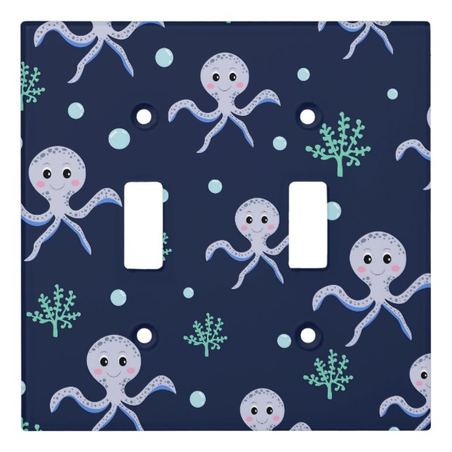 Octopus under the sea kids pattern light switch cover (Front)