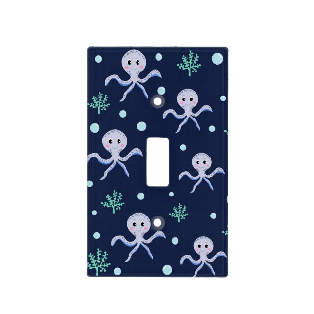 Octopus under the sea kids pattern light switch cover (Front)