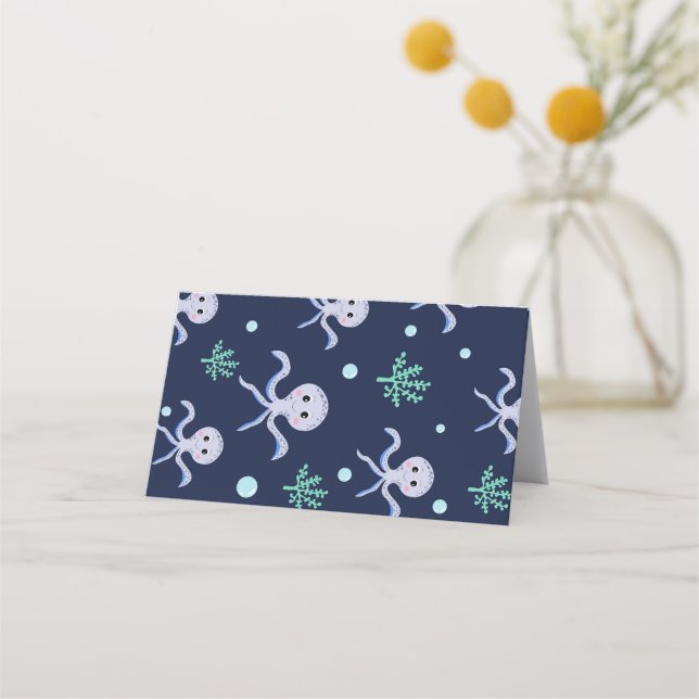 Octopus under the sea kids pattern loyalty card (Front)