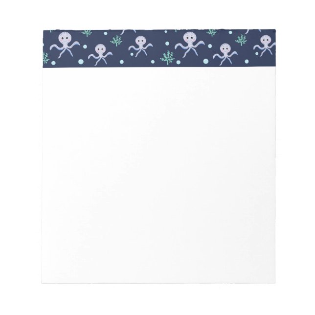 Octopus under the sea kids pattern notepad (Front)