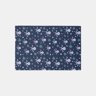 Octopus under the sea kids pattern outdoor rug