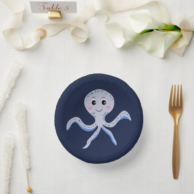 Octopus under the sea kids pattern paper bowls (Wedding)