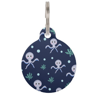 Octopus under the sea kids pattern pet ID tag