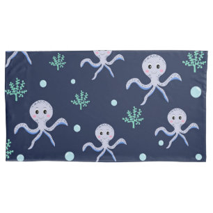 Octopus under the sea kids pattern pillow case