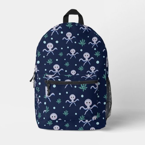 Octopus under the sea kids pattern printed backpack