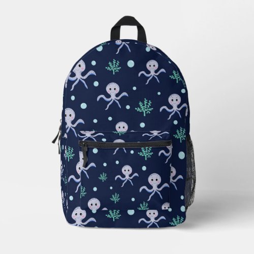 Octopus under the sea kids pattern printed backpack