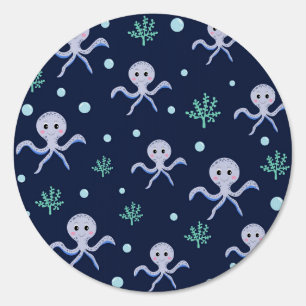 Octopus under the sea kids pattern sign