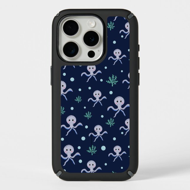 Octopus under the sea kids pattern speck iPhone case (Front)
