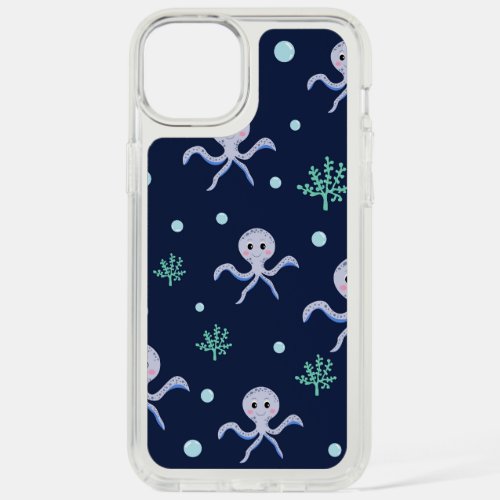 Octopus under the sea kids pattern iPhone 15 plus case