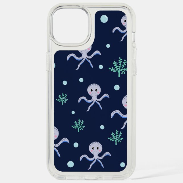Octopus under the sea kids pattern speck iPhone case (Front)