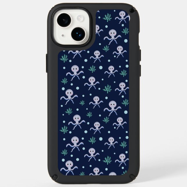 Octopus under the sea kids pattern speck iPhone case (Front)