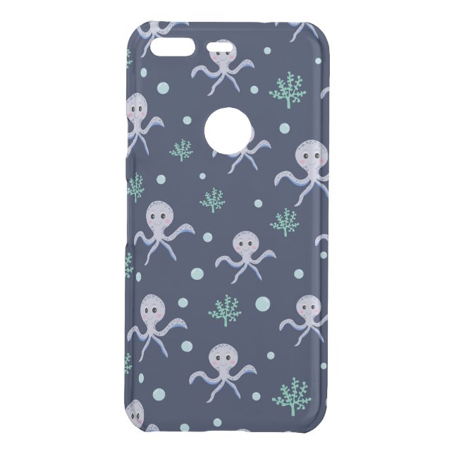 Octopus under the sea kids pattern uncommon google pixel case (Back)
