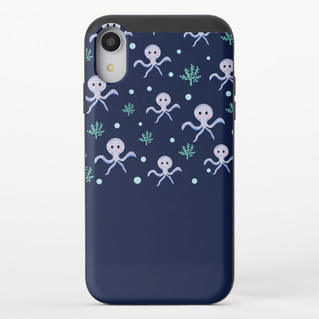 Octopus under the sea kids pattern uncommon iPhone case (Back)
