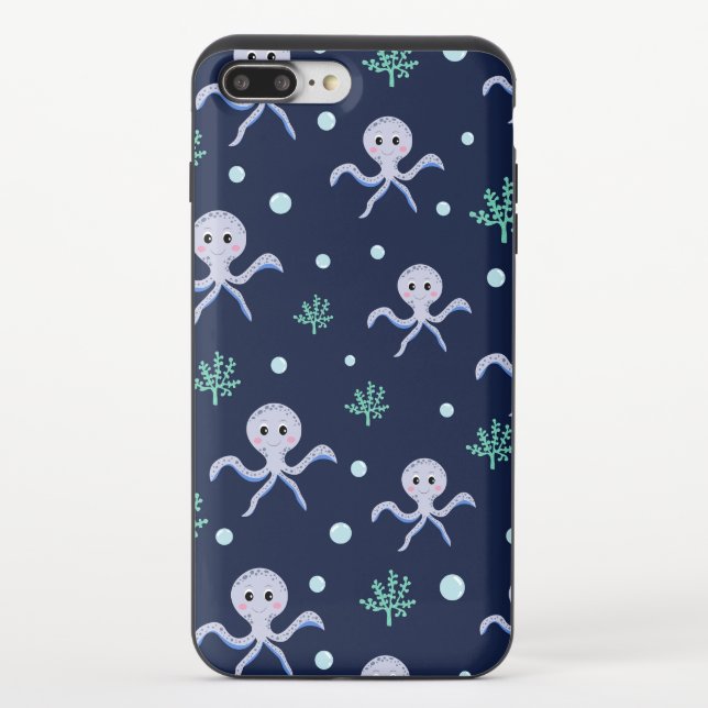 Octopus under the sea kids pattern uncommon iPhone case (Back)