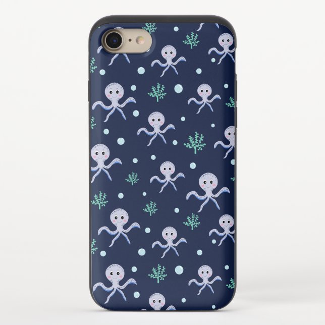 Octopus under the sea kids pattern uncommon iPhone case (Back)