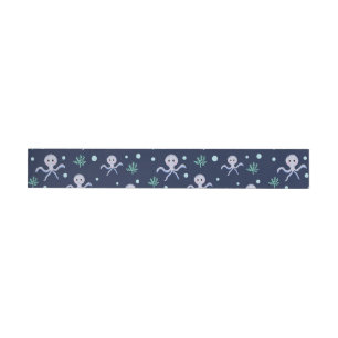 Octopus under the sea kids pattern wrap around address label